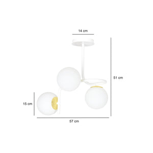 Lampada a Soffitto Ragnar, Bianco, Acciaio, 57x51x40 cm, Seven Design