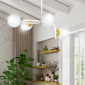 Lampada a Soffitto Ragnar, Bianco, Acciaio, 72x84x40 cm, Seven Design
