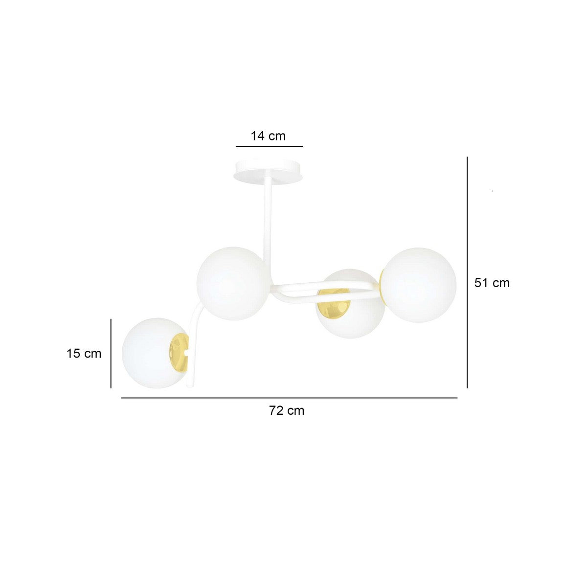 Lampada a Soffitto Ragnar, Bianco, Acciaio, 72x84x40 cm, Seven Design
