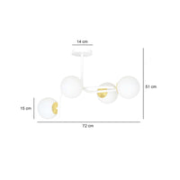 Lampada a Soffitto Ragnar, Bianco, Acciaio, 72x84x40 cm, Seven Design