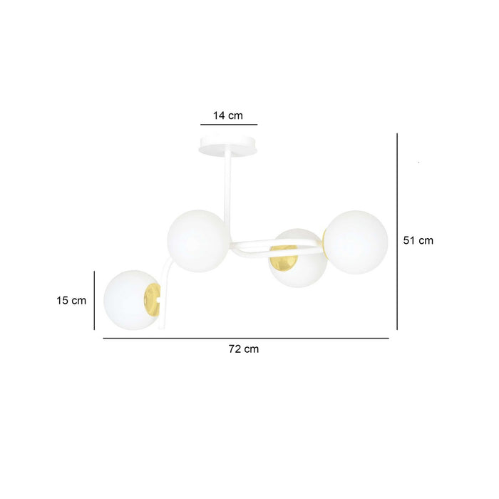 Lampada a Soffitto Ragnar, Bianco, Acciaio, 72x84x40 cm, Seven Design