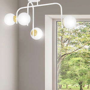 Lampada a Soffitto Ragnar, Bianco, Acciaio, 91x48x40 cm, Seven Design