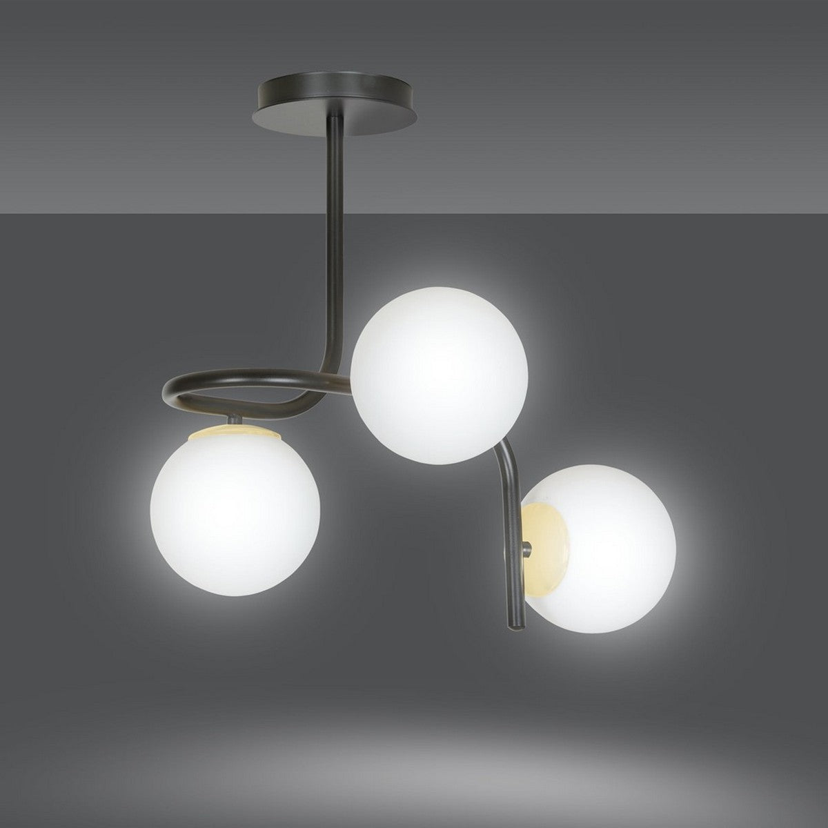 Lampada a Soffitto Ragnar, Nero, Acciaio, 57x51x40 cm, Seven Design