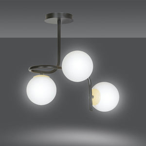 Lampada a Soffitto Ragnar, Nero, Acciaio, 57x51x40 cm, Seven Design