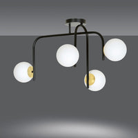 Lampada a Soffitto Ragnar, Nero, Acciaio, 91x48x40 cm, Seven Design