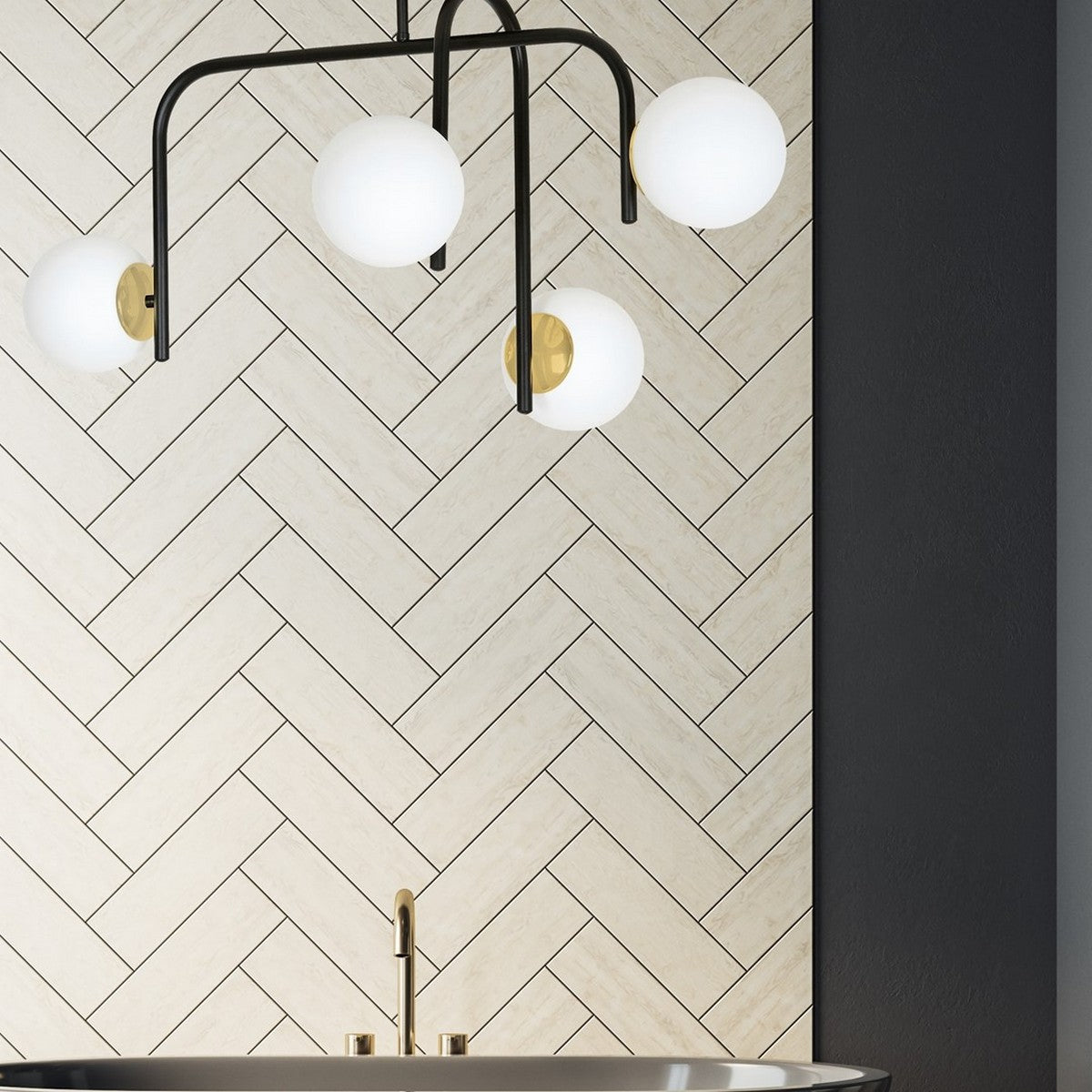 Lampada a Soffitto Ragnar, Nero, Acciaio, 91x48x40 cm, Seven Design