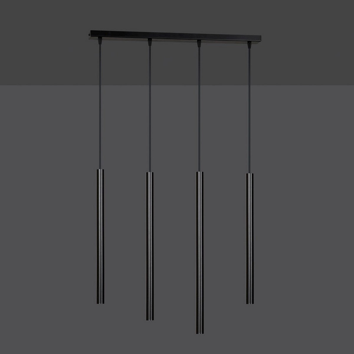 Lampada a Sospensione Selter, Nero, Acciaio, 60x120x6 cm, Seven Design