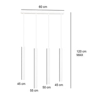 Lampada a Sospensione Selter, Nero, Acciaio, 60x120x6 cm, Seven Design