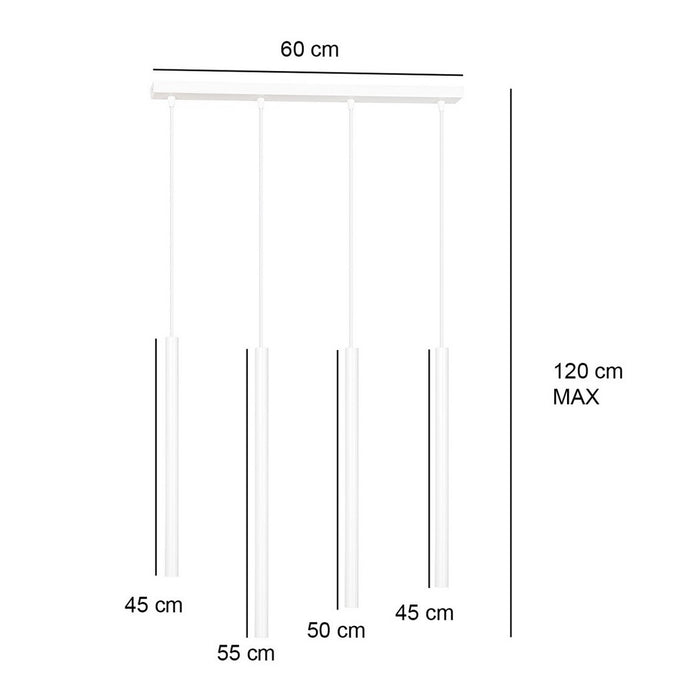 Lampada a Sospensione Selter, Nero, Acciaio, 60x120x6 cm, Seven Design