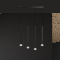 Lampada a Sospensione Selter, Nero, Acciaio, 60x120x6 cm, Seven Design