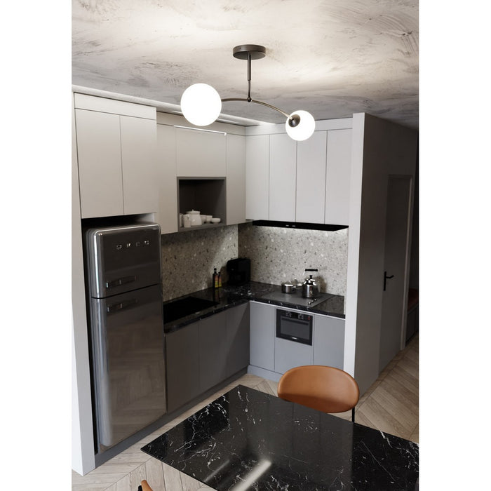 Lampada a Soffitto Pregos, Nero, Acciaio, 60x20x14 cm, Seven Design