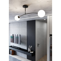 Lampada a Soffitto Pregos, Nero, Acciaio, 60x20x14 cm, Seven Design