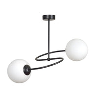 Lampada a Soffitto Selbi, Nero, Acciaio, 44x42x44 cm, Seven Design