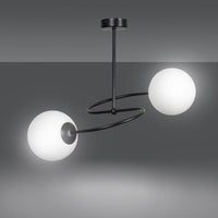 Lampada a Soffitto Selbi, Nero, Acciaio, 44x42x44 cm, Seven Design