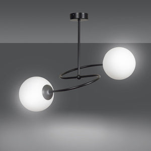Lampada a Soffitto Selbi, Nero, Acciaio, 44x42x44 cm, Seven Design