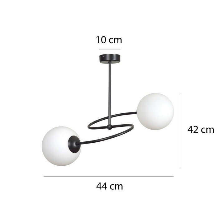 Lampada a Soffitto Selbi, Nero, Acciaio, 44x42x44 cm, Seven Design