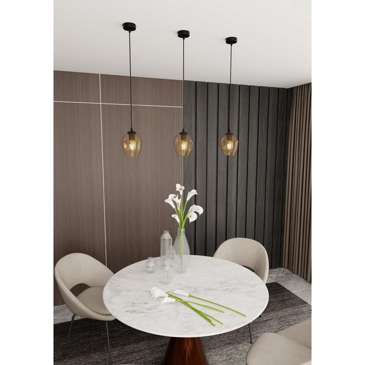 Lampada a Sospensione Istar, Ambra, Acciaio, 14x100x14 cm, Seven Design