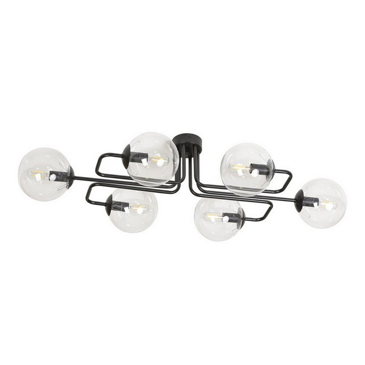 Lampada a Soffitto Brendi, Nero, Acciaio, 93x32x50 cm, Seven Design