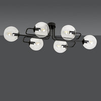 Lampada a Soffitto Brendi, Nero, Acciaio, 93x32x50 cm, Seven Design