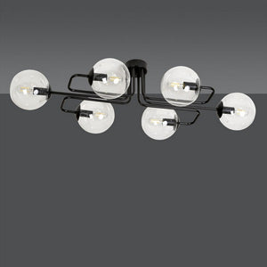 Lampada a Soffitto Brendi, Nero, Acciaio, 93x32x50 cm, Seven Design