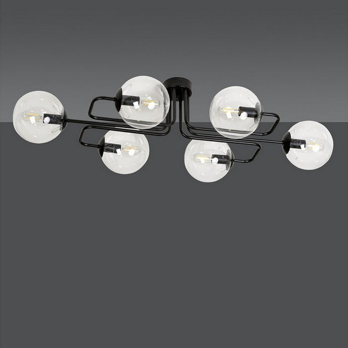 Lampada a Soffitto Brendi, Nero, Acciaio, 93x32x50 cm, Seven Design