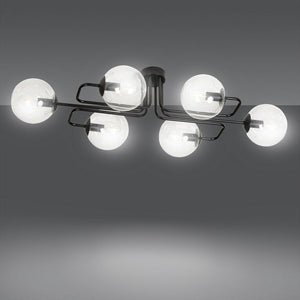 Lampada a Soffitto Brendi, Nero, Acciaio, 93x32x50 cm, Seven Design