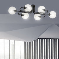 Lampada a Soffitto Brendi, Nero, Acciaio, 93x32x50 cm, Seven Design