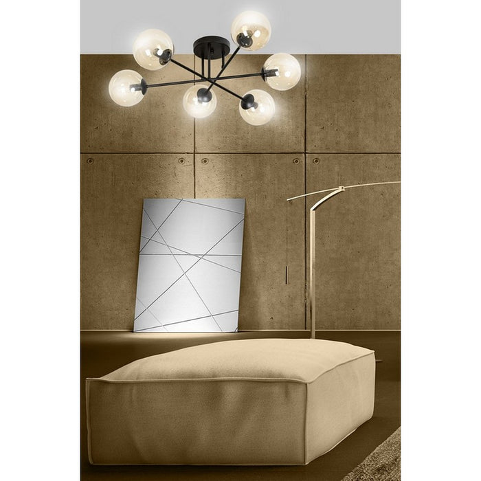 Lampada a Soffitto Brendi, Ambra, Acciaio, 75x26x75 cm, Seven Design