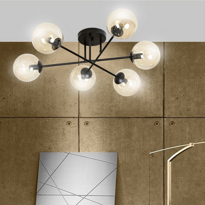 Lampada a Soffitto Brendi, Ambra, Acciaio, 75x26x75 cm, Seven Design