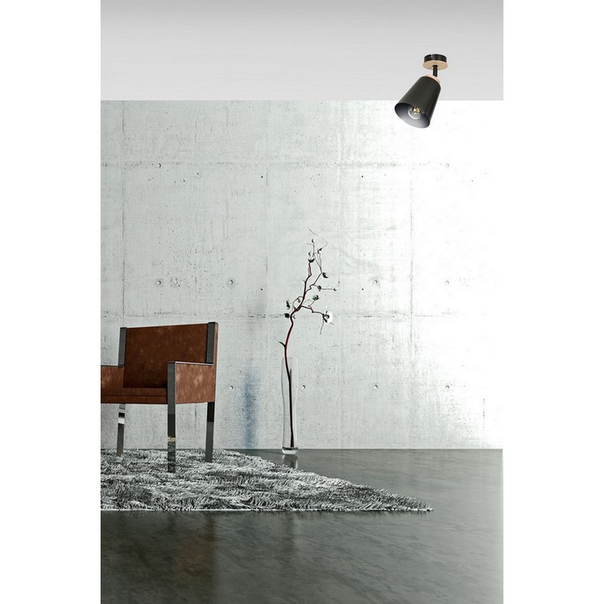 Faretto Atlas, Nero, Acciaio, 15x30x15 cm, Seven Design