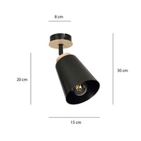 Faretto Atlas, Nero, Acciaio, 15x30x15 cm, Seven Design