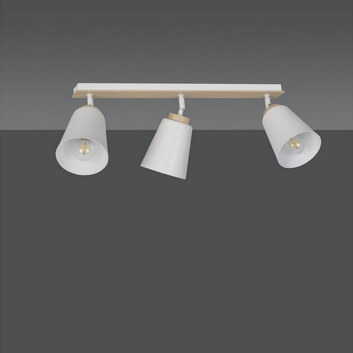 Lampada a Soffitto Atlas, Bianco, Acciaio, 90x30x15 cm, Seven Design
