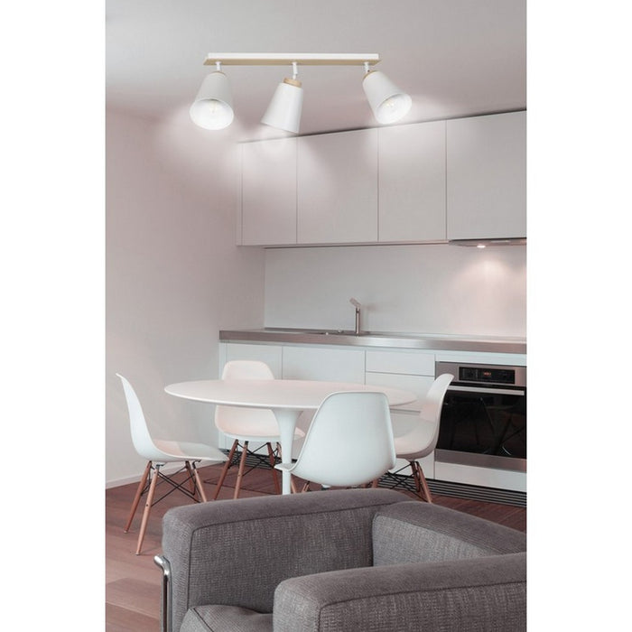 Lampada a Soffitto Atlas, Bianco, Acciaio, 90x30x15 cm, Seven Design