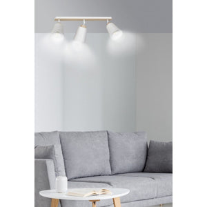 Lampada a Soffitto Atlas, Bianco, Acciaio, 90x30x15 cm, Seven Design