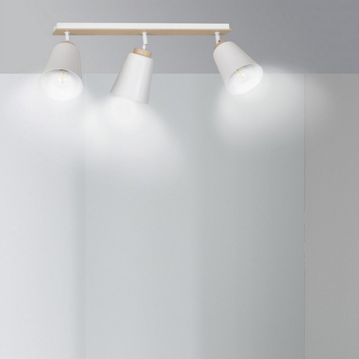Lampada a Soffitto Atlas, Bianco, Acciaio, 90x30x15 cm, Seven Design