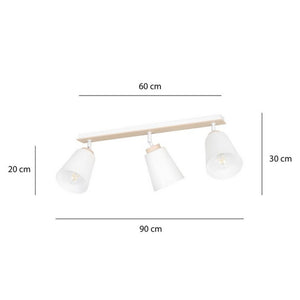 Lampada a Soffitto Atlas, Bianco, Acciaio, 90x30x15 cm, Seven Design