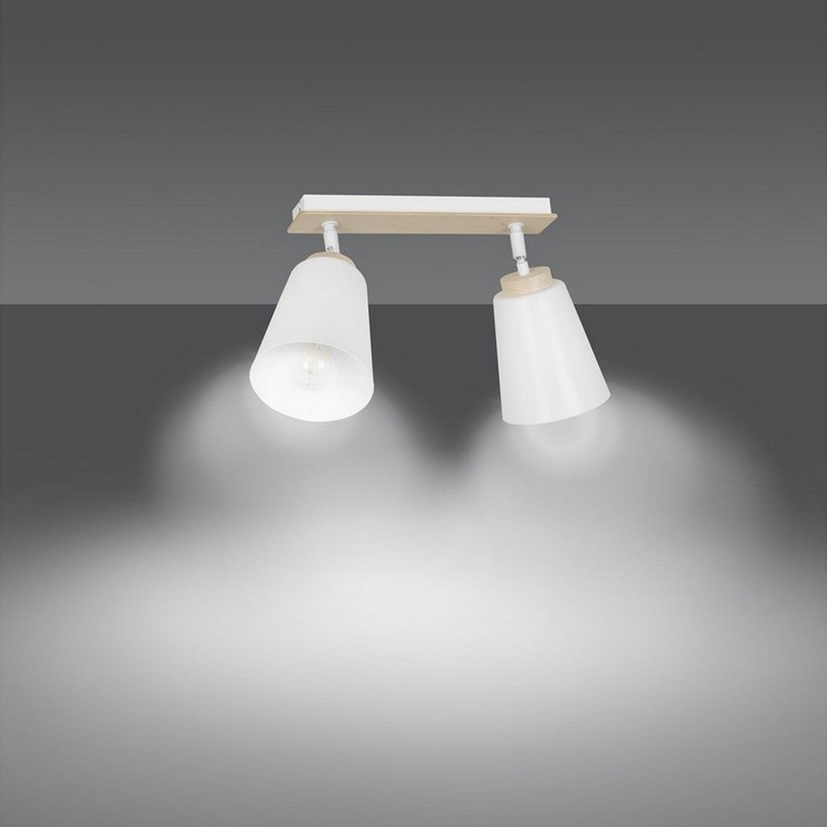 Lampada a Soffitto Atlas, Bianco, Acciaio, 55x30x15 cm, Seven Design
