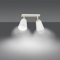 Lampada a Soffitto Atlas, Bianco, Acciaio, 55x30x15 cm, Seven Design