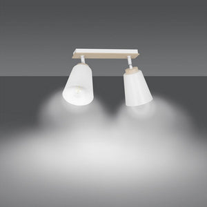 Lampada a Soffitto Atlas, Bianco, Acciaio, 55x30x15 cm, Seven Design