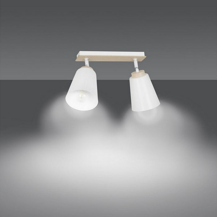 Lampada a Soffitto Atlas, Bianco, Acciaio, 55x30x15 cm, Seven Design