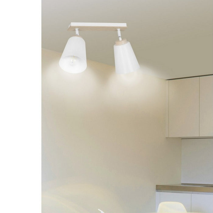 Lampada a Soffitto Atlas, Bianco, Acciaio, 55x30x15 cm, Seven Design