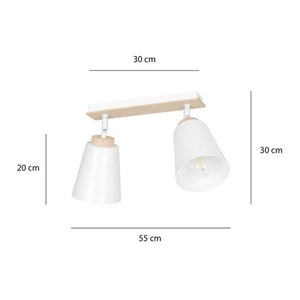 Lampada a Soffitto Atlas, Bianco, Acciaio, 55x30x15 cm, Seven Design
