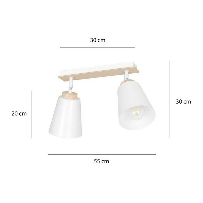 Lampada a Soffitto Atlas, Bianco, Acciaio, 55x30x15 cm, Seven Design