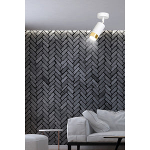 Faretto Hiro 1, Bianco, Acciaio, 8x19x8 cm, Seven Design