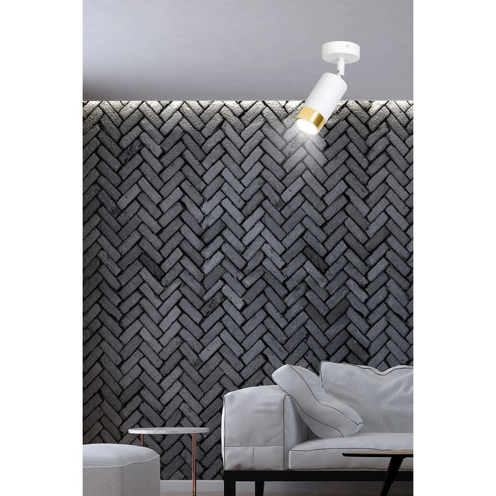 Faretto Hiro 1, Bianco, Acciaio, 8x19x8 cm, Seven Design