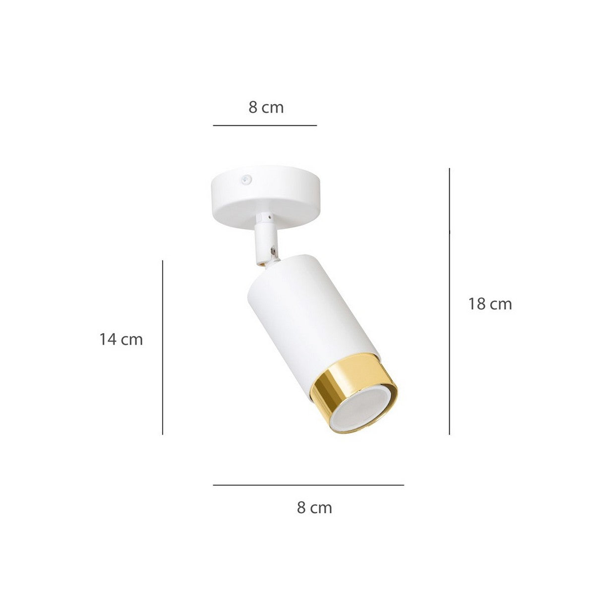 Faretto Hiro 1, Bianco, Acciaio, 8x19x8 cm, Seven Design