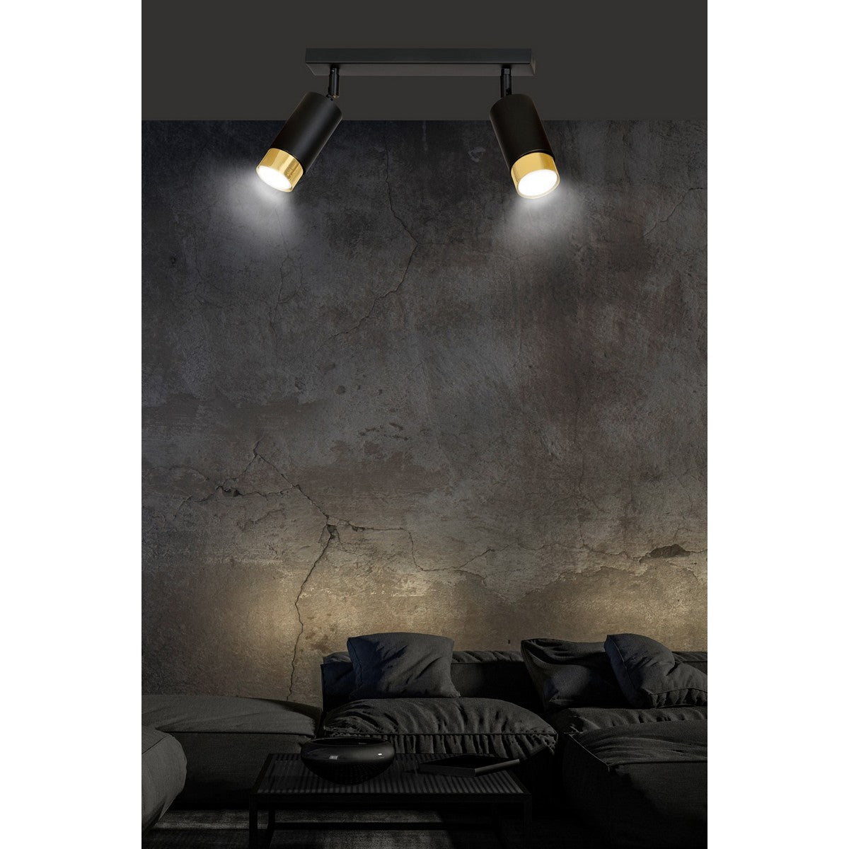 Lampada a Soffitto Hiro 7, Nero, Acciaio, 30x19x6 cm, Seven Design