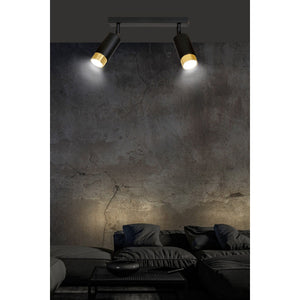 Lampada a Soffitto Hiro 7, Nero, Acciaio, 30x19x6 cm, Seven Design