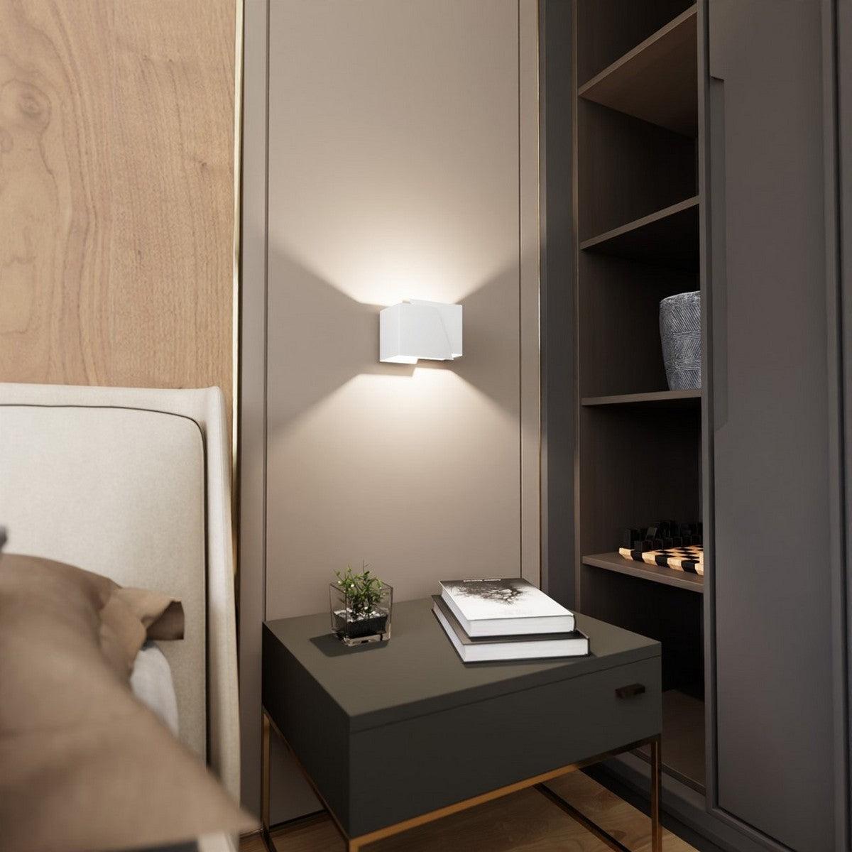 Lampada a Parete Frost, Bianco, Acciaio, 17x13x13 cm, Seven Design