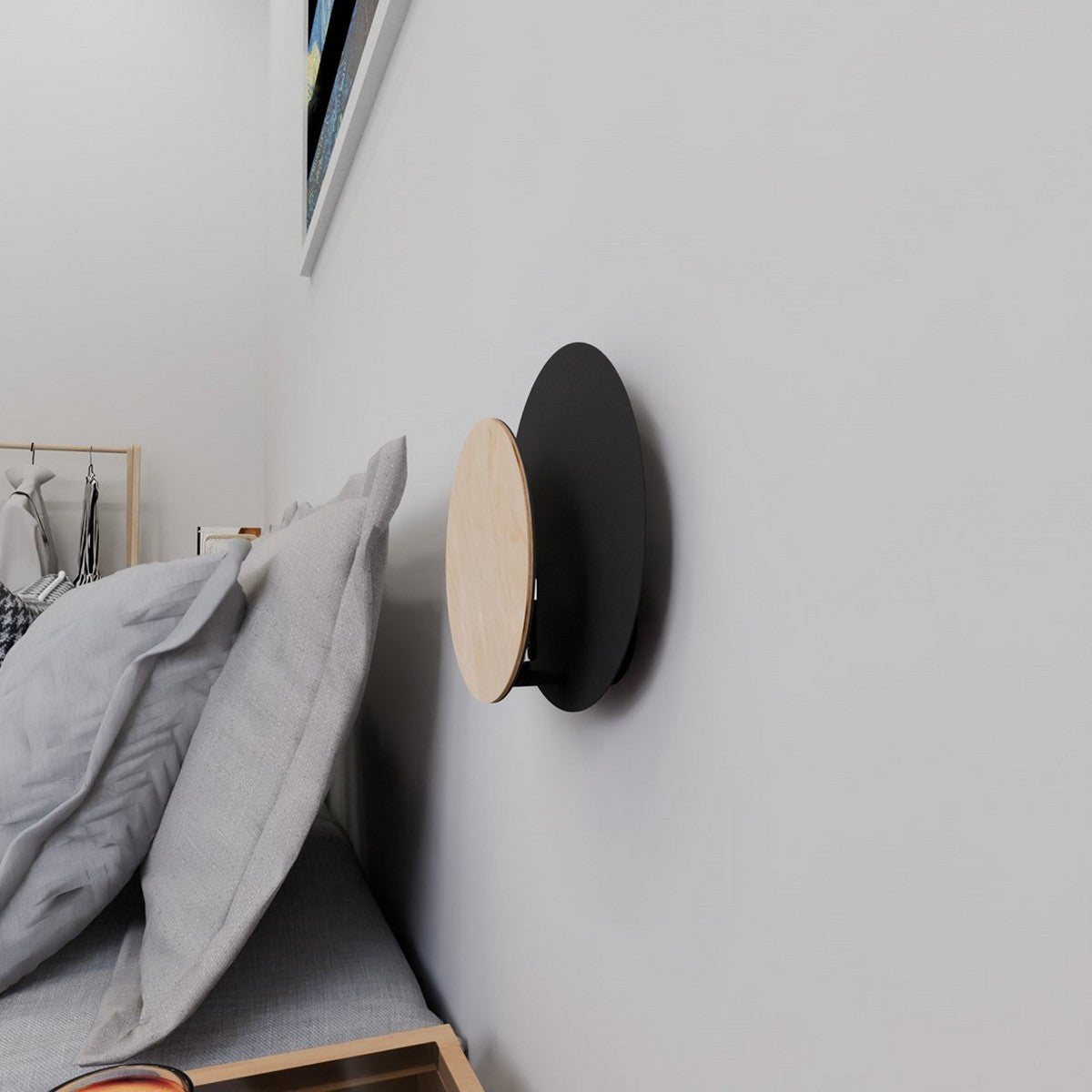 Lampada a Parete Circle 1, Nero, Acciaio, 22x20x13 cm, Seven Design